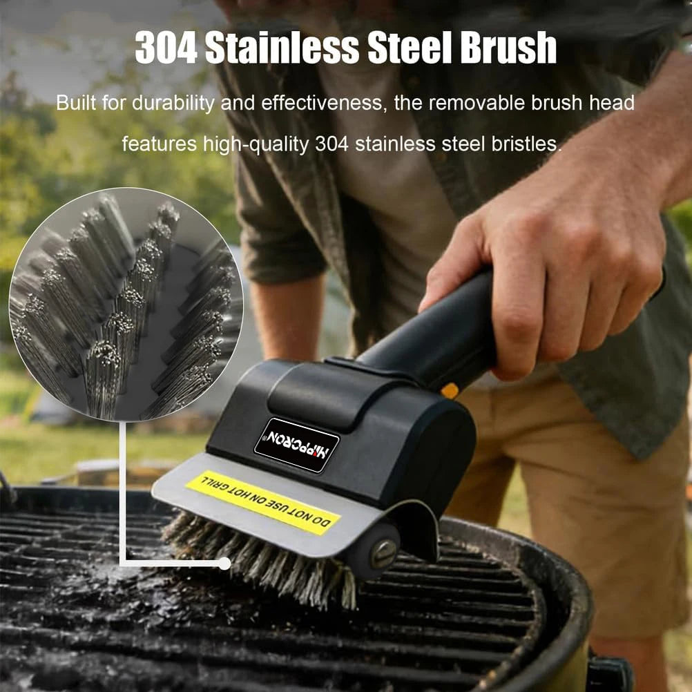 Electric grill brush charging via USB cable
