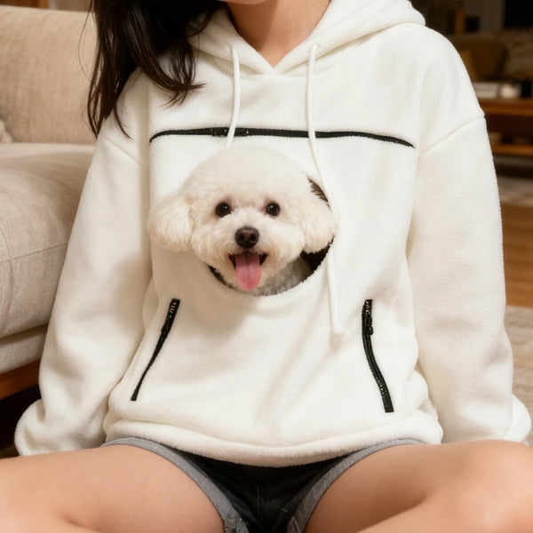 Pet carrier hoodie available in multiple colors including pink, black, white and green