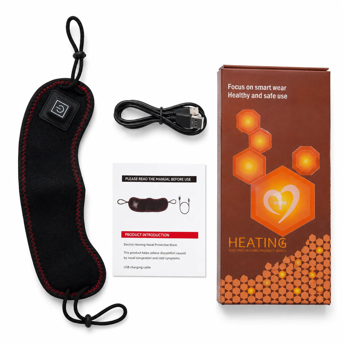 Heated nose warmer soft plush lining close-up