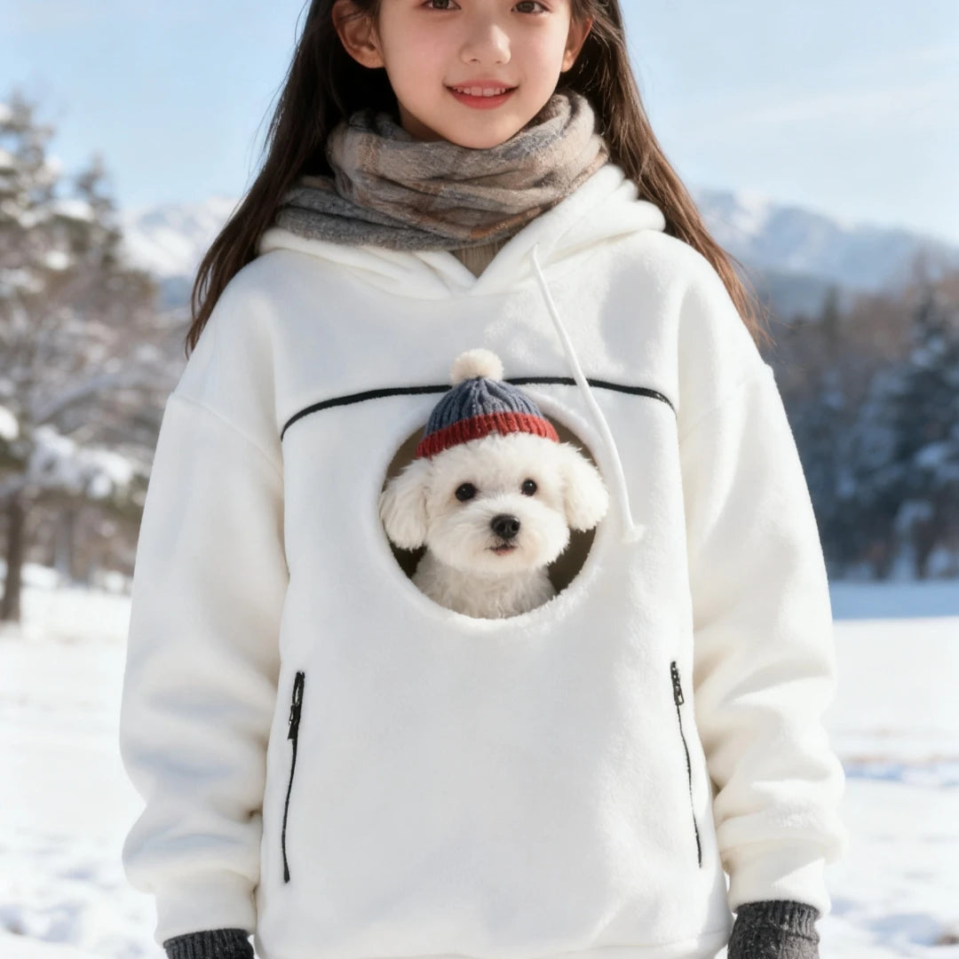 Pet Carrier Hoodie with Kangaroo Pocket – Cozy Pullover for Small Dogs & Cats Secondary image