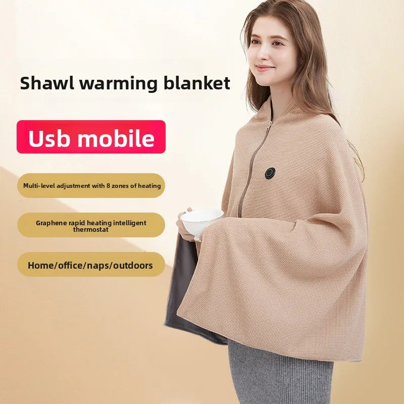 USB Heated Shawl Blanket – Portable Electric Warming Wrap Secondary image